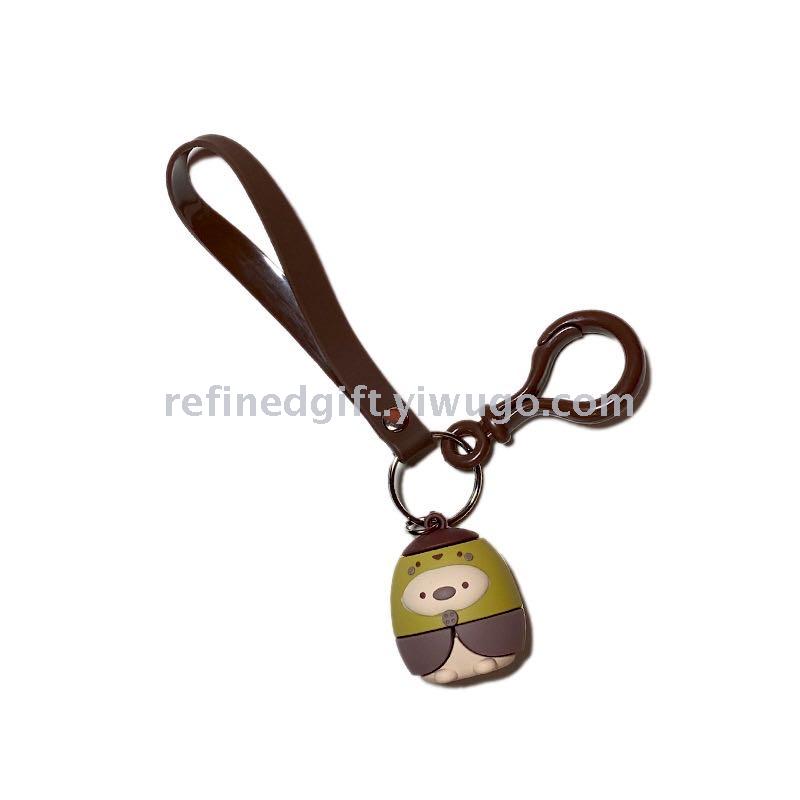 New PVC Three-Dimensional Soft Glue Corner Biological Cartoon Doll Keychain Bag Automobile Hanging Ornament Little Creative Gifts