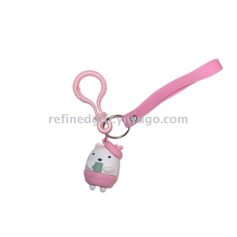 New PVC Three-Dimensional Soft Glue Corner Biological Cartoon Doll Keychain Bag Automobile Hanging Ornament Little Creative Gifts