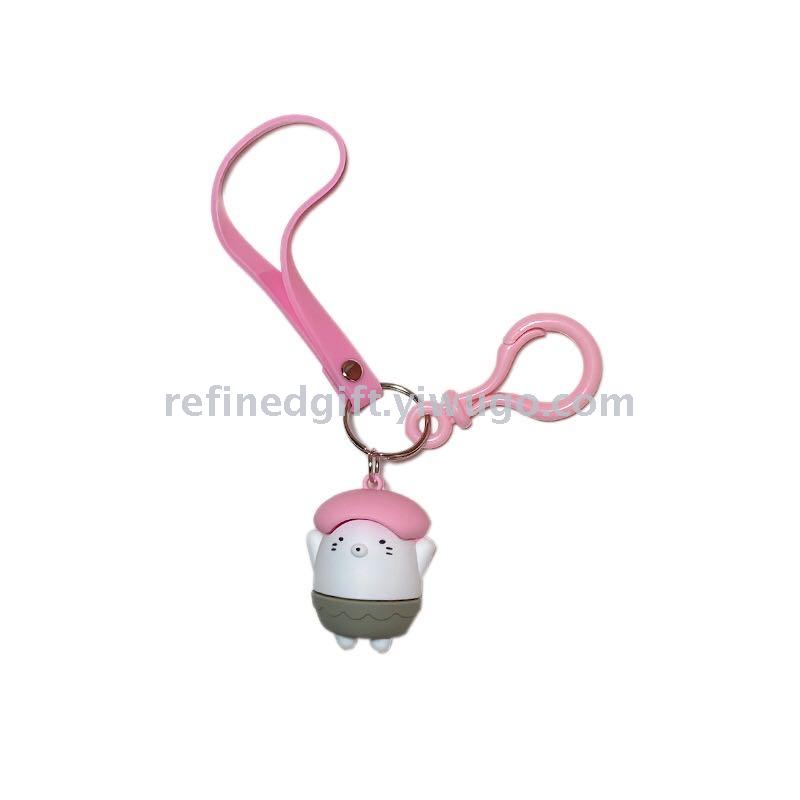 New PVC Three-Dimensional Soft Glue Corner Biological Cartoon Doll Keychain Bag Automobile Hanging Ornament Little Creative Gifts