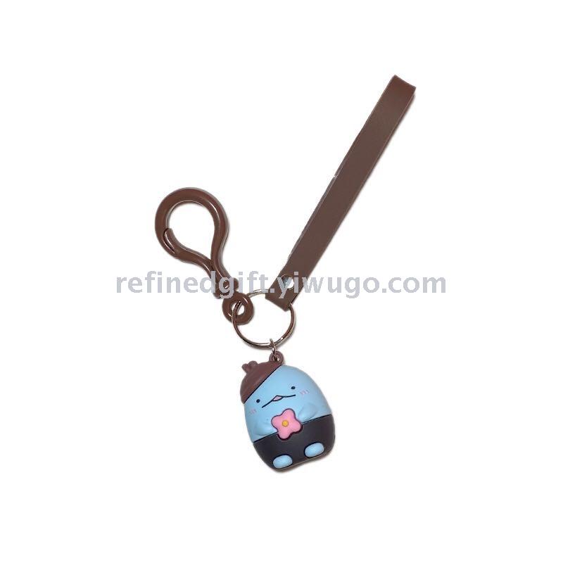 New PVC Three-Dimensional Soft Glue Corner Biological Cartoon Doll Keychain Bag Automobile Hanging Ornament Little Creative Gifts
