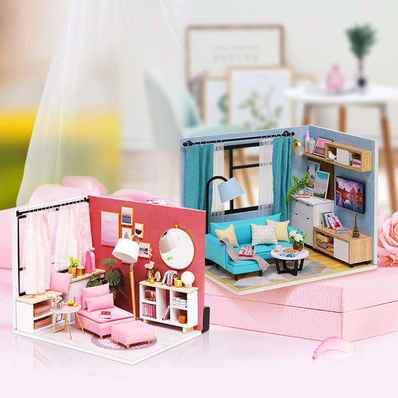 Cute Room DIY Cottage Happy Little Time, Parlor Corner Creative Scene Building Model Villa Festival Gift