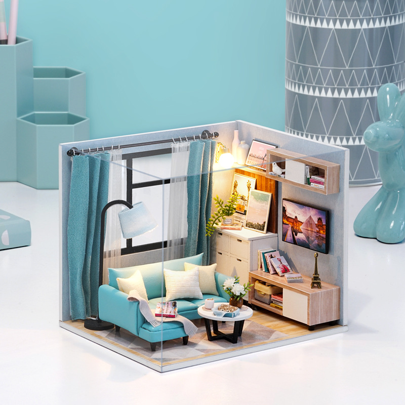 Cute Room DIY Cottage Happy Little Time, Parlor Corner Creative Scene Building Model Villa Festival Gift