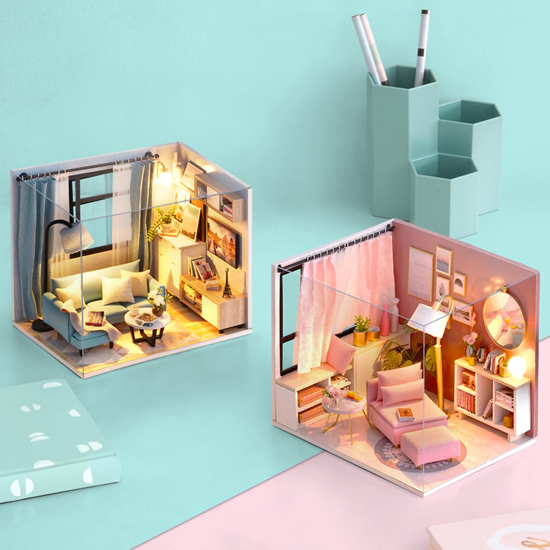Cute Room DIY Cottage Happy Little Time, Parlor Corner Creative Scene Building Model Villa Festival Gift