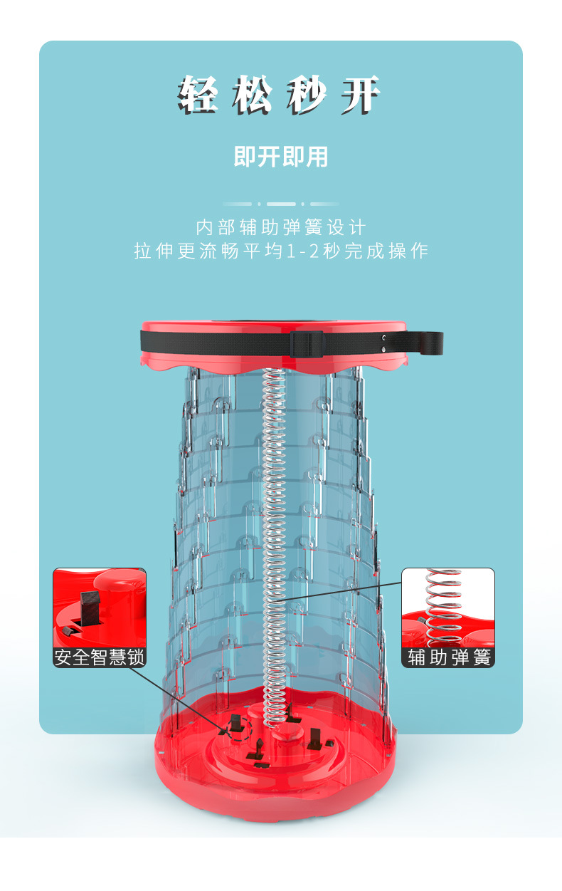 Rainbow Mountain Camping Supplies Solid Portable Telescopic Stool Multifunctional Plastic Folding Stool Chair Factory Direct Sales Rainbow Mountain Camping Supplies Solid Portable Telescopic Stool Multifunctional Plastic Folding Stool Chair Factory Direct Sales