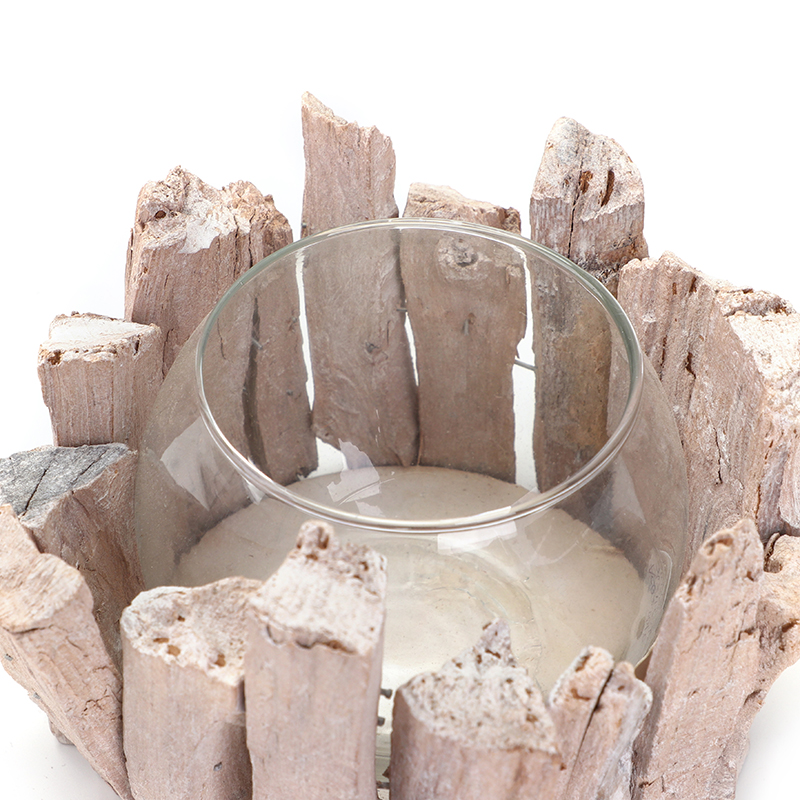Floating Wood Wood Block Nail Candlestick Decoration Candle Cup Ambience Light Heart-Shaped Candle Light Crafts Wooden Customization