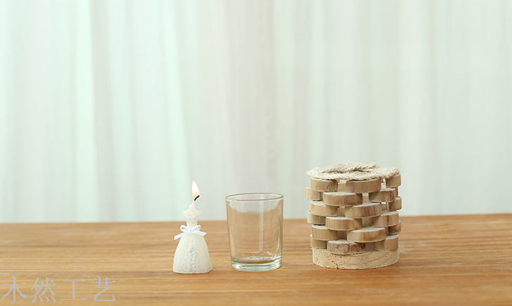 Creative Gifts Pure handmade wood candle candlestick home decoration crafts wooden ornaments