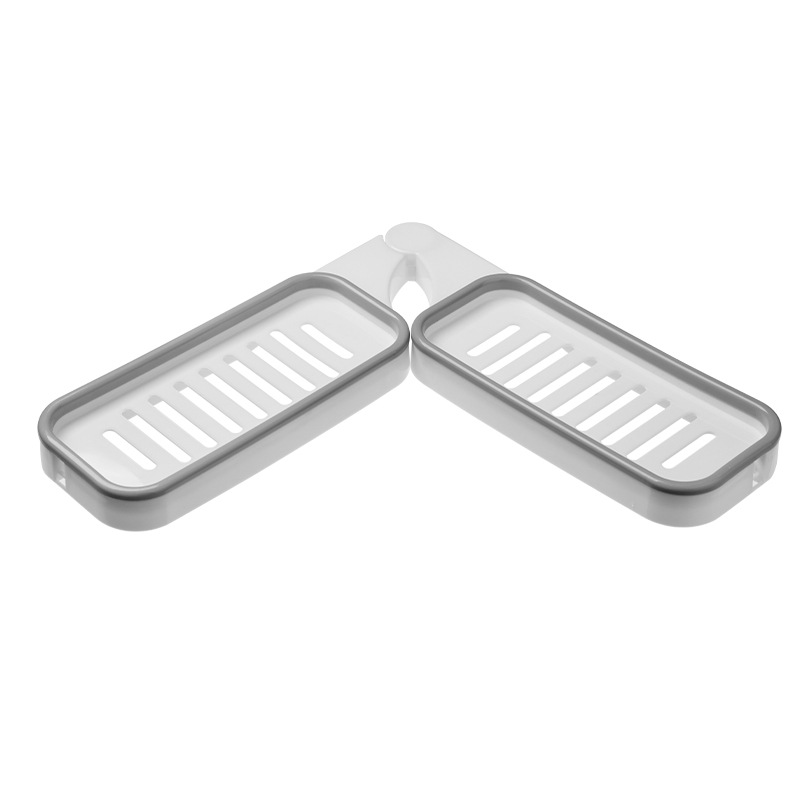 Bathroom Punch-Free Foldable Corner Shelf Wash Basin Wall-Mounted Draining Storage Rack Soap Box Holder