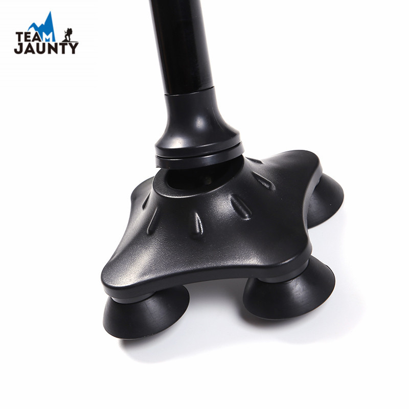Outdoor Elderly Hand Stick with Light Four-Corner Base Crutch Five-Section Folding Ultra-Light Portable Aluminum Alloy Non-Slip Crutch Set Outdoor Elderly Hand Stick with Light Four-Corner Base Crutch Five-Section Folding Ultra-Light Portable Aluminum Alloy Non-Slip Crutch Set