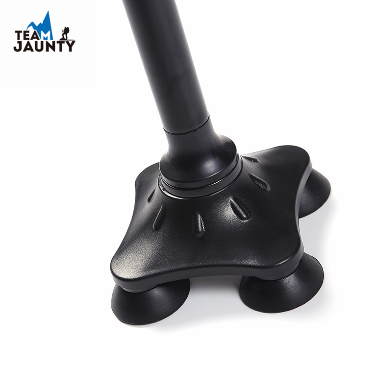 Outdoor Elderly Hand Stick with Light Four-Corner Base Crutch Five-Section Folding Ultra-Light Portable Aluminum Alloy Non-Slip Crutch Set Outdoor Elderly Hand Stick with Light Four-Corner Base Crutch Five-Section Folding Ultra-Light Portable Aluminum Alloy Non-Slip Crutch Set