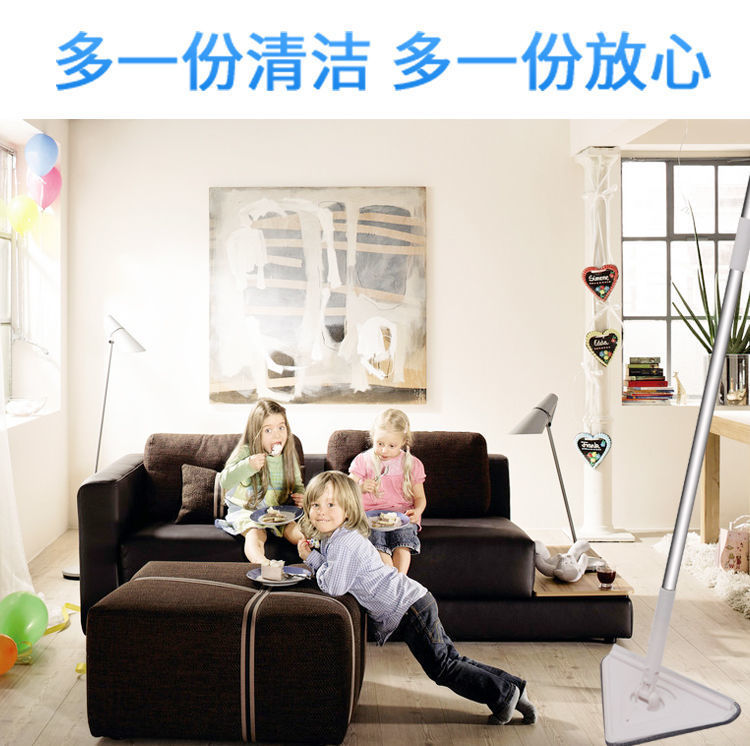 Household Triangle Exercise Glassware Telescopic Connecting Rod Corner Floor Ceiling Wet and Dry Dual-Use Cleaning Gadget