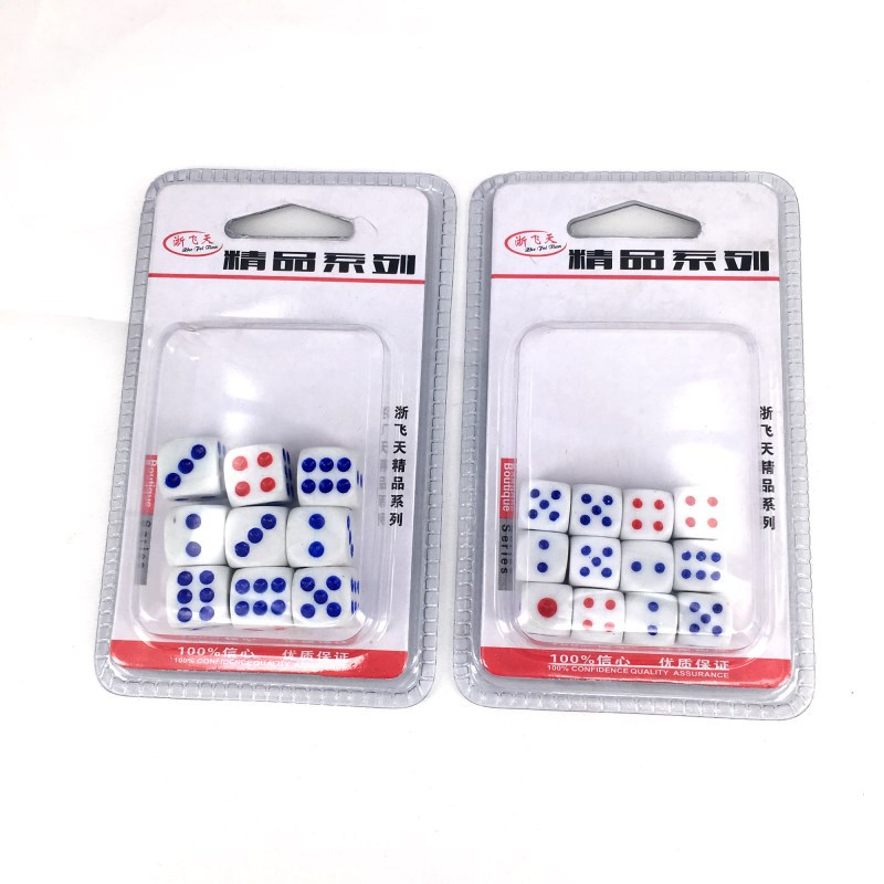 Factory Direct Sales Card Pack 12 9 Pieces Chess Dice High Quality round Corner Dice Points Mahjong Entertainment Supplies