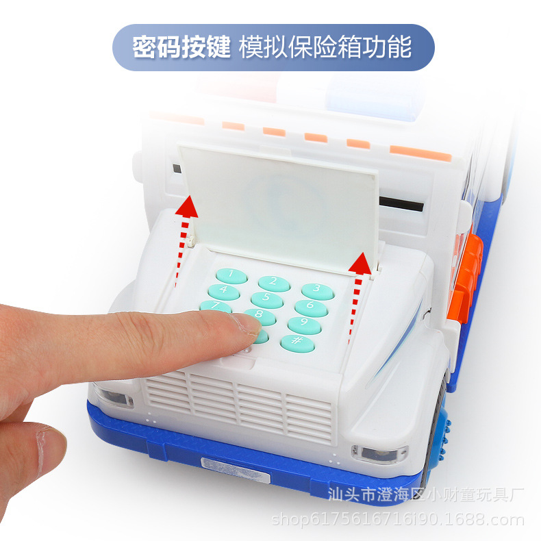 Piggy Bank for Children and Kids Boy Car Bank Note Transport Car Toy Cash Register Password Box Car Storage Toy