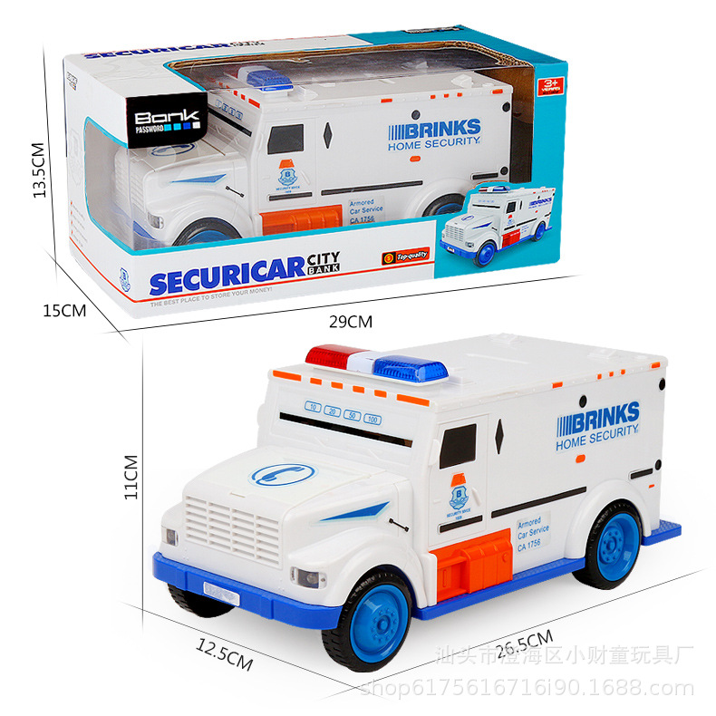 Piggy Bank for Children and Kids Boy Car Bank Note Transport Car Toy Cash Register Password Box Car Storage Toy
