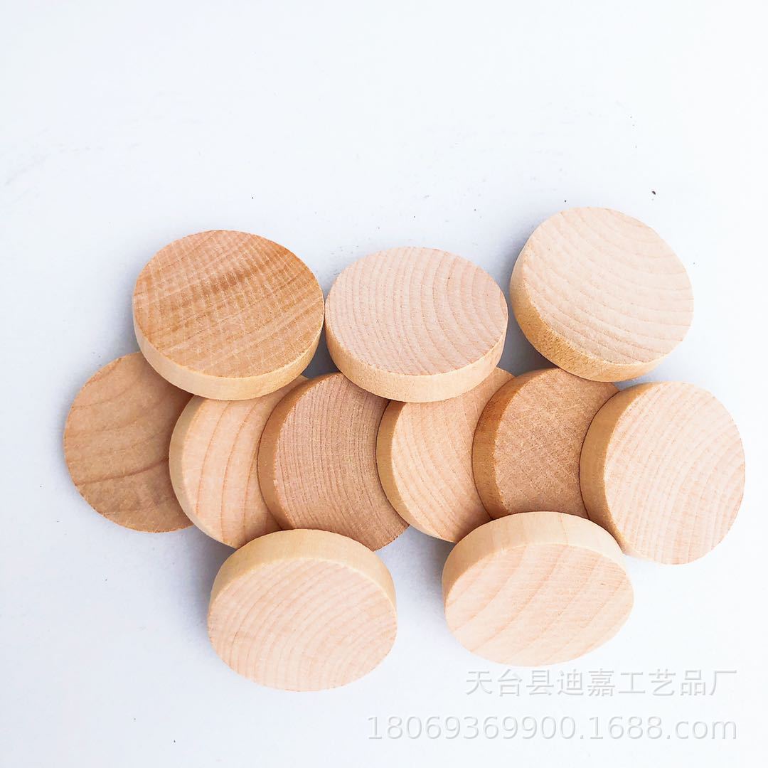 Manufacturers Supply Crafts Small Wood Piece Original Wood Piece Solid Wood Wooden Small round Slice Hand Painted round Wood Piece