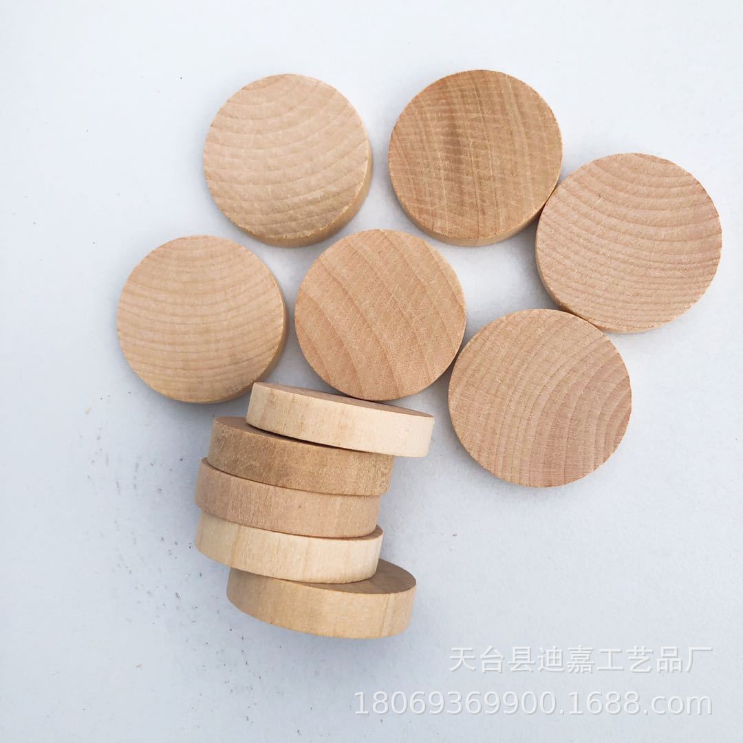 Manufacturers Supply Crafts Small Wood Piece Original Wood Piece Solid Wood Wooden Small round Slice Hand Painted round Wood Piece