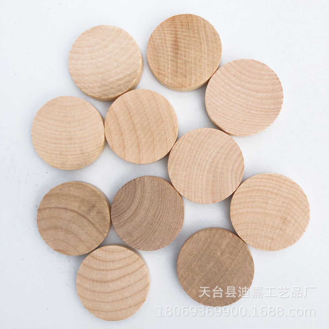 Manufacturers Supply Crafts Small Wood Piece Original Wood Piece Solid Wood Wooden Small round Slice Hand Painted round Wood Piece