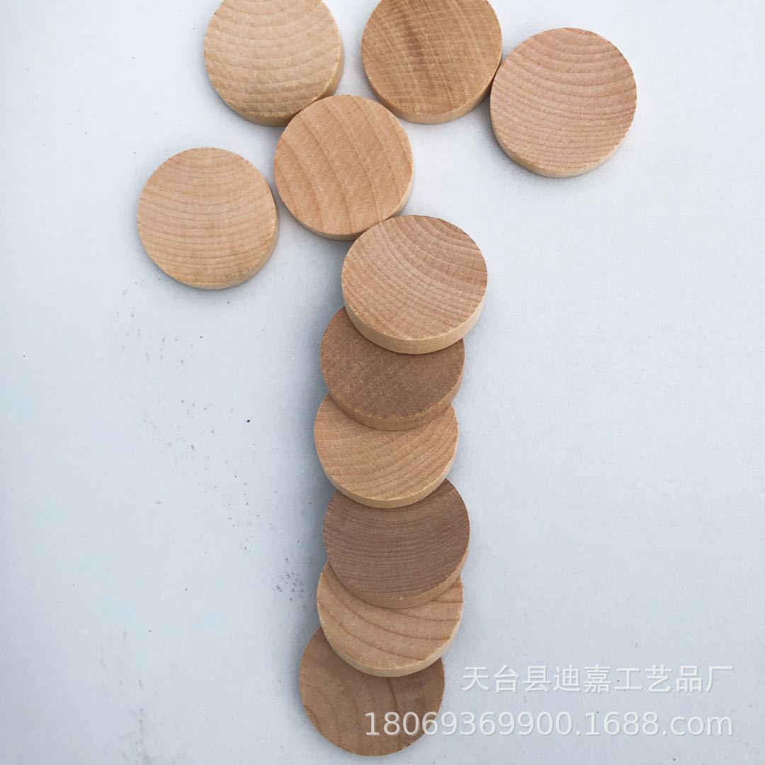 Manufacturers Supply Crafts Small Wood Piece Original Wood Piece Solid Wood Wooden Small round Slice Hand Painted round Wood Piece