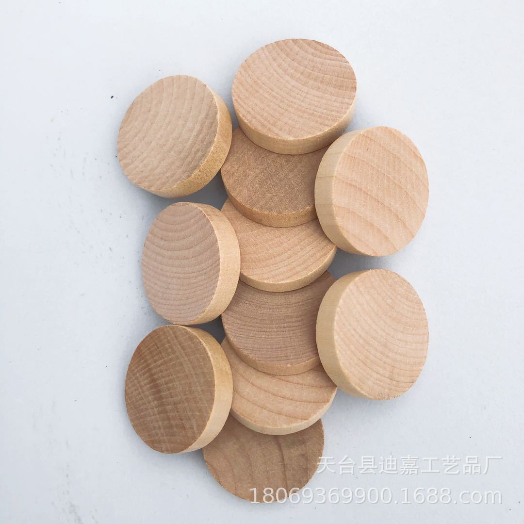 Manufacturers Supply Crafts Small Wood Piece Original Wood Piece Solid Wood Wooden Small round Slice Hand Painted round Wood Piece