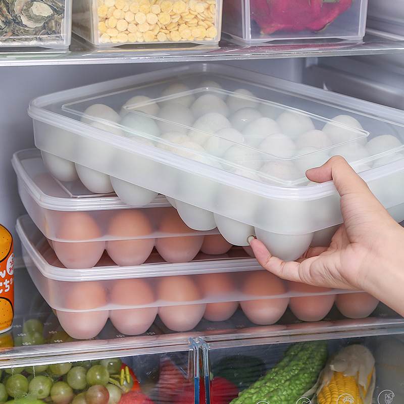 Kitchen Slide Egg Storage Box Refrigerator Plastic Stackable Duck Egg Collection Box Household Fresh-Keeping Drop-Resistant Egg Carton