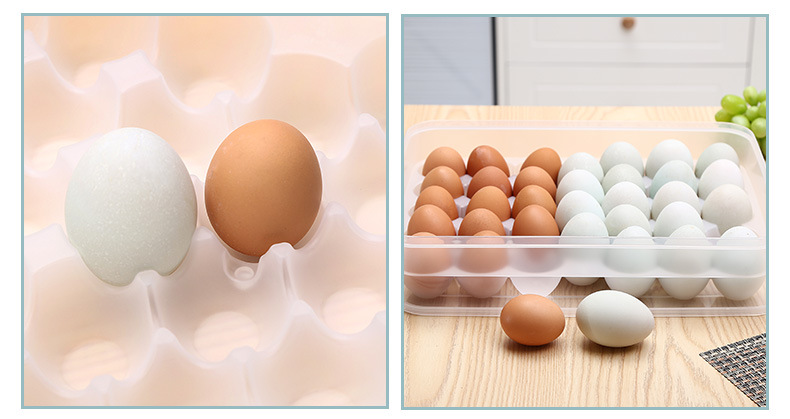 Kitchen Slide Egg Storage Box Refrigerator Plastic Stackable Duck Egg Collection Box Household Fresh-Keeping Drop-Resistant Egg Carton