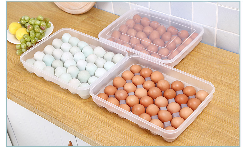 Kitchen Slide Egg Storage Box Refrigerator Plastic Stackable Duck Egg Collection Box Household Fresh-Keeping Drop-Resistant Egg Carton
