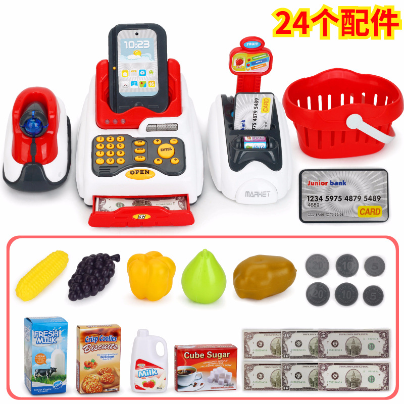 Simulation Cash Register Supermarket Shopping POS Machine Cash Register Baby Children Play House Toy Girl&#039;s and Boy&#039;s Wholesale