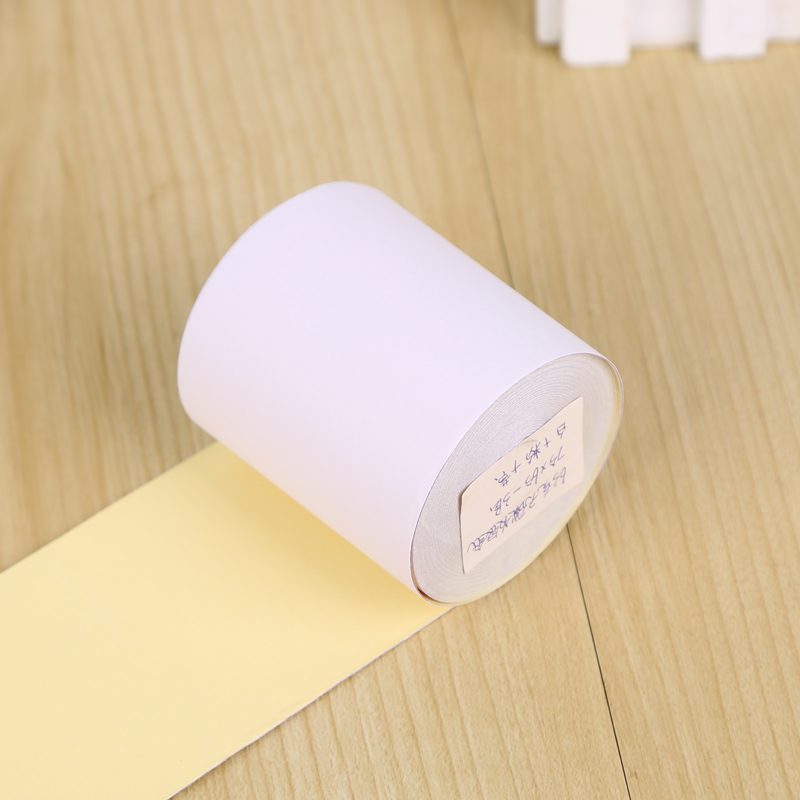 63 grams of carbon free cash register paper three layers 75 x 65 white pink yellow three colors for direct selling manufacturers