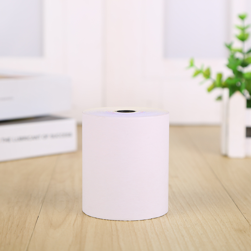63 grams of carbon free cash register paper three layers 75 x 65 white pink yellow three colors for direct selling manufacturers