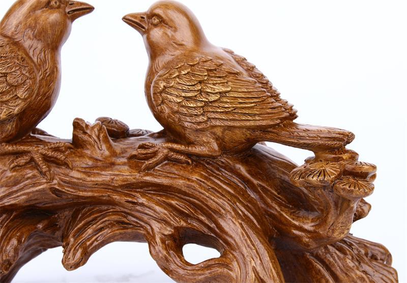 Resin Crafts Creative Wood Color Coupled Deer Couple Magpie Decoration Modern Living Room TV Cabinet Decorations