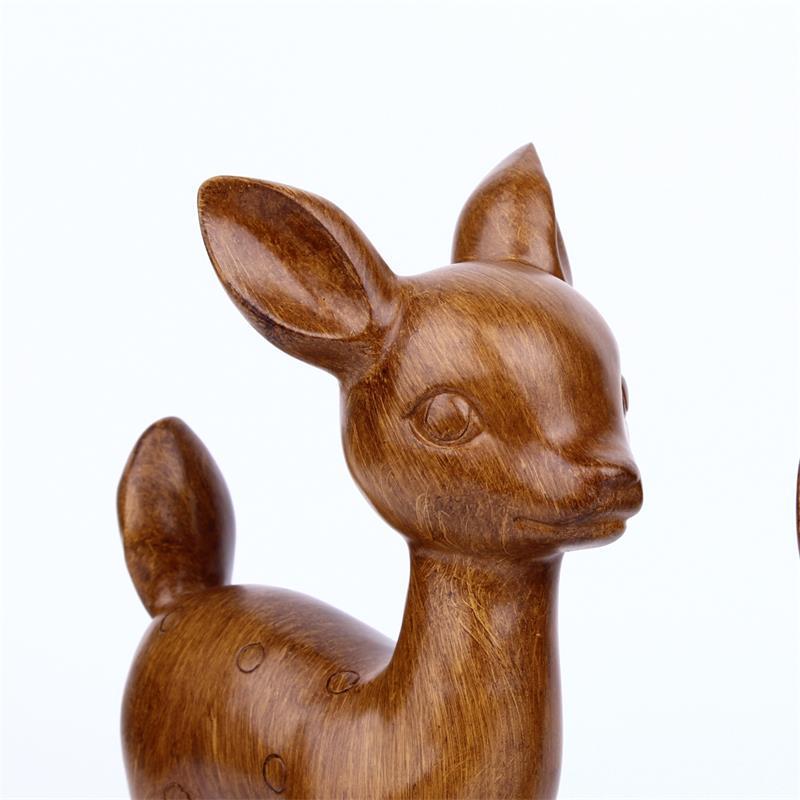 Resin Crafts Creative Wood Color Coupled Deer Couple Magpie Decoration Modern Living Room TV Cabinet Decorations