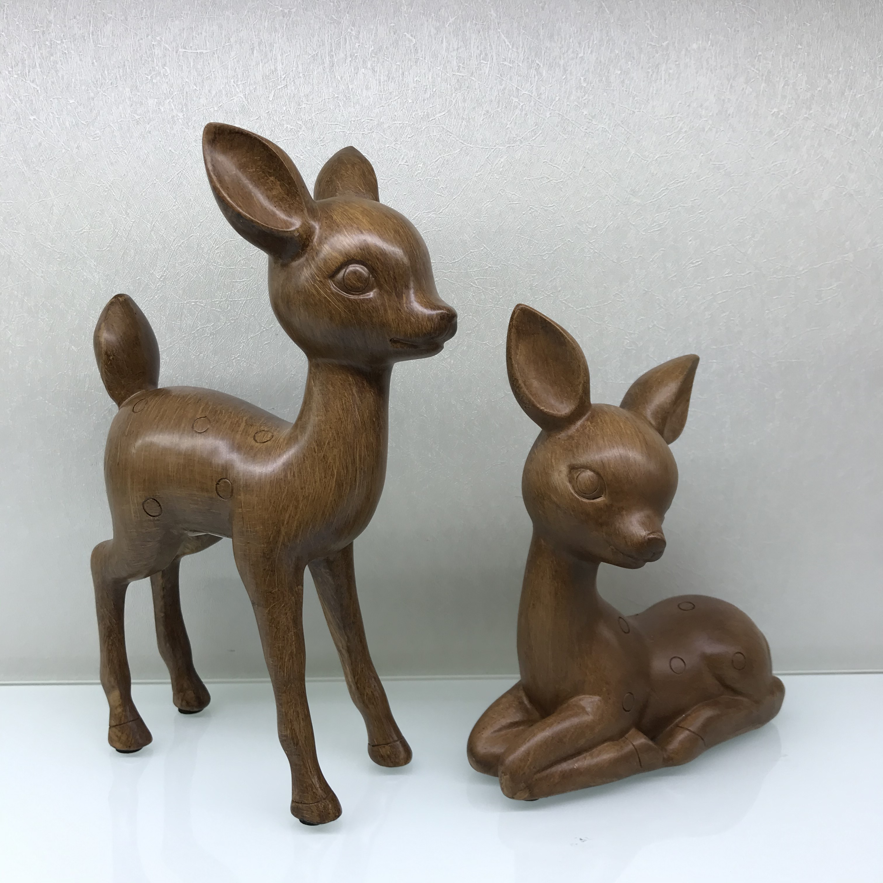 Resin Crafts Creative Wood Color Coupled Deer Couple Magpie Decoration Modern Living Room TV Cabinet Decorations