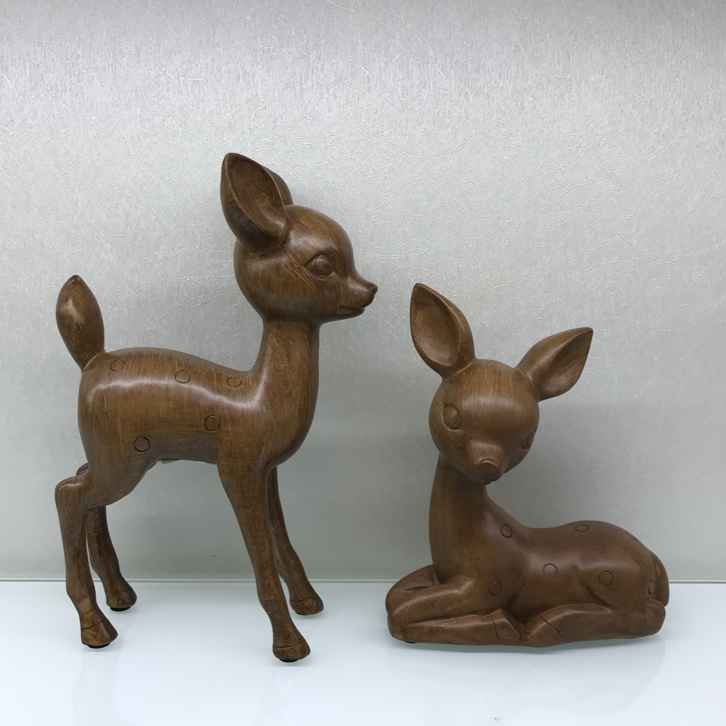 Resin Crafts Creative Wood Color Coupled Deer Couple Magpie Decoration Modern Living Room TV Cabinet Decorations
