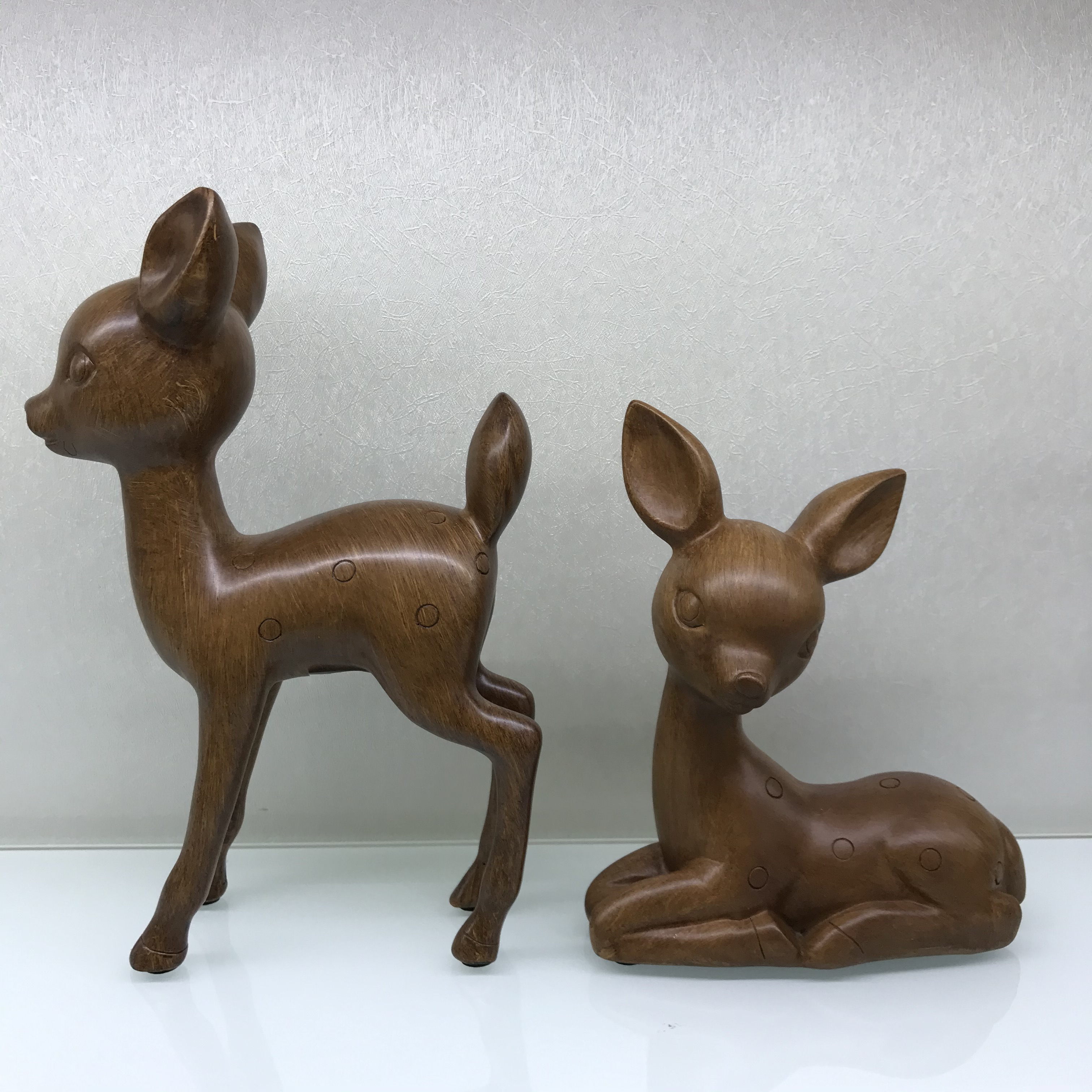 Resin Crafts Creative Wood Color Coupled Deer Couple Magpie Decoration Modern Living Room TV Cabinet Decorations