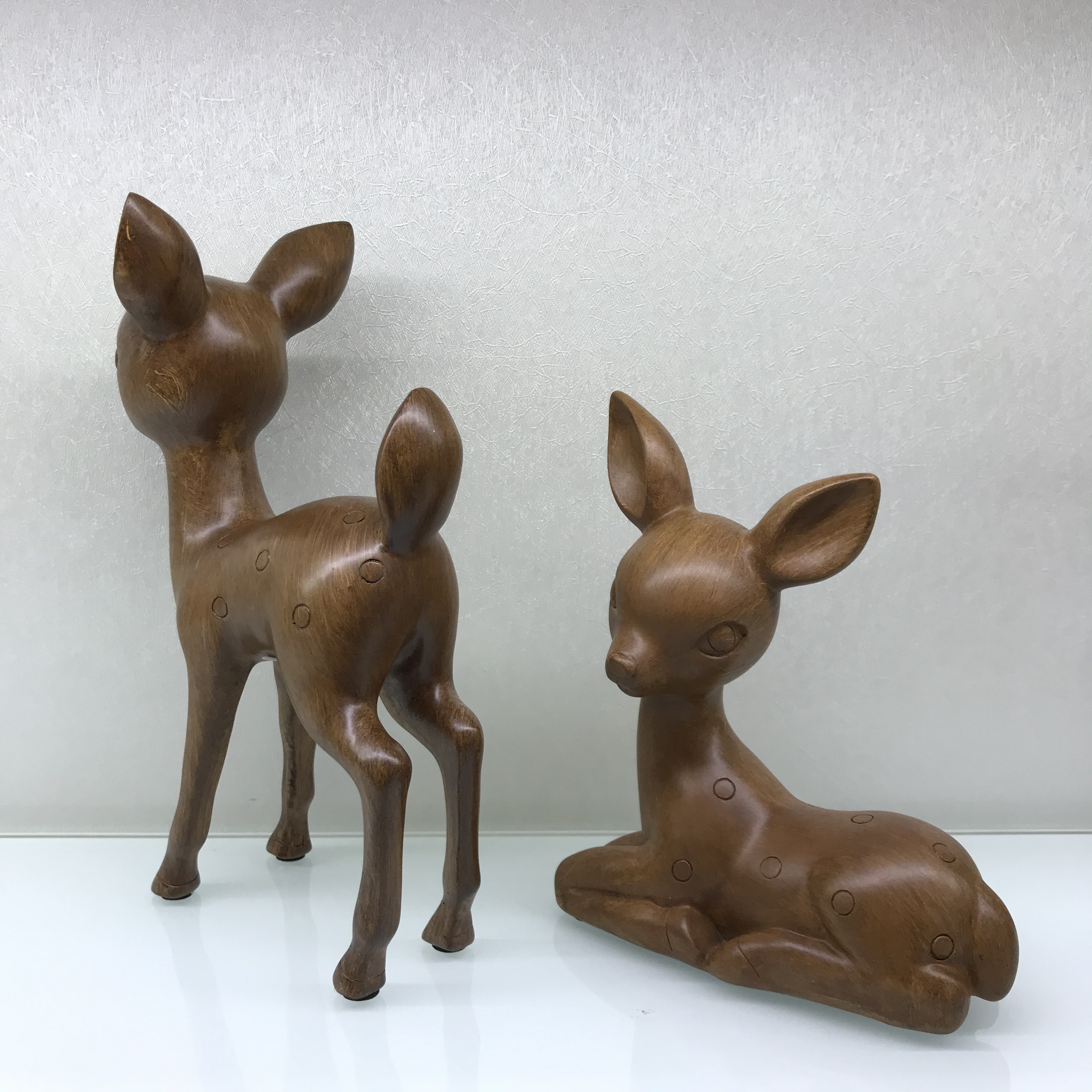 Resin Crafts Creative Wood Color Coupled Deer Couple Magpie Decoration Modern Living Room TV Cabinet Decorations