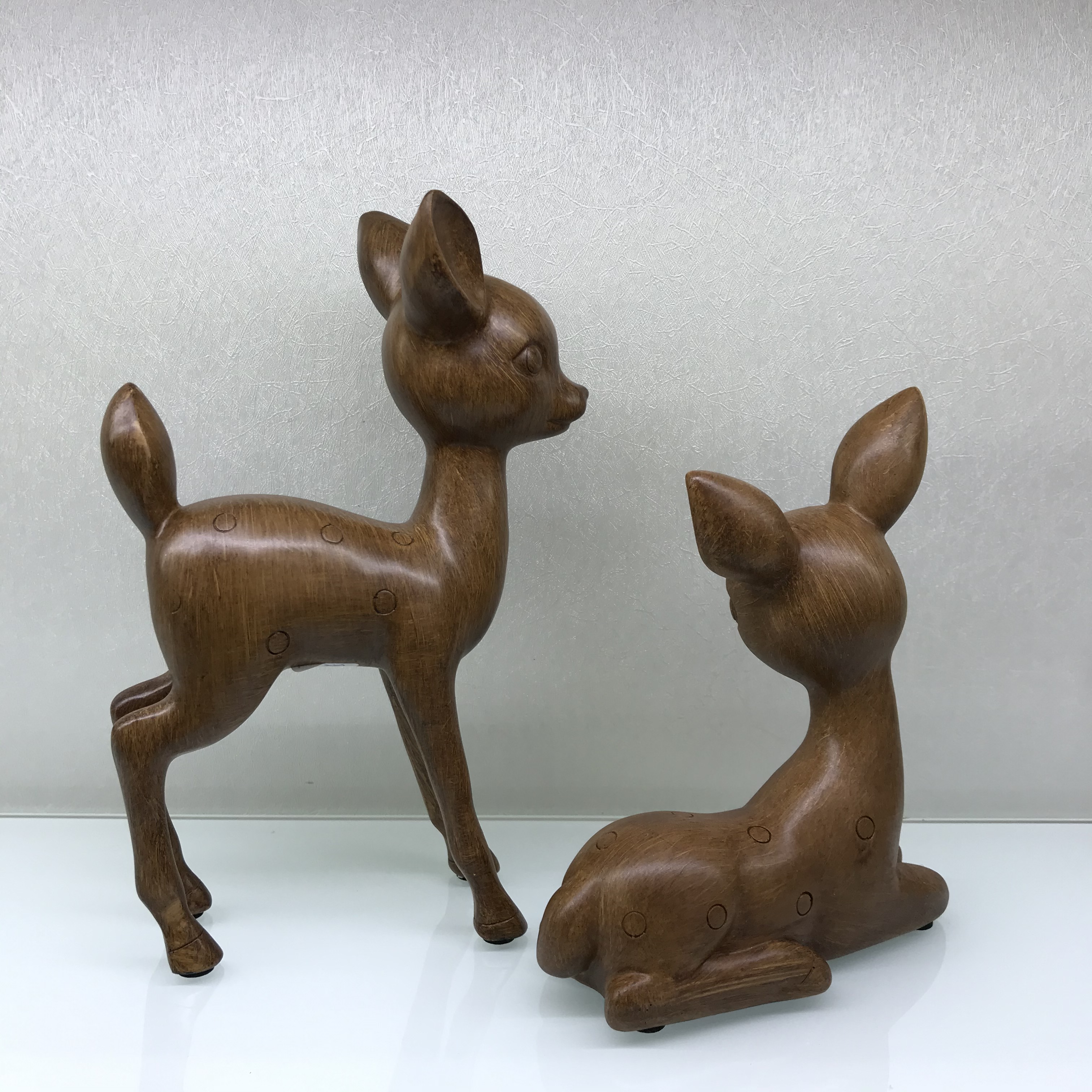 Resin Crafts Creative Wood Color Coupled Deer Couple Magpie Decoration Modern Living Room TV Cabinet Decorations