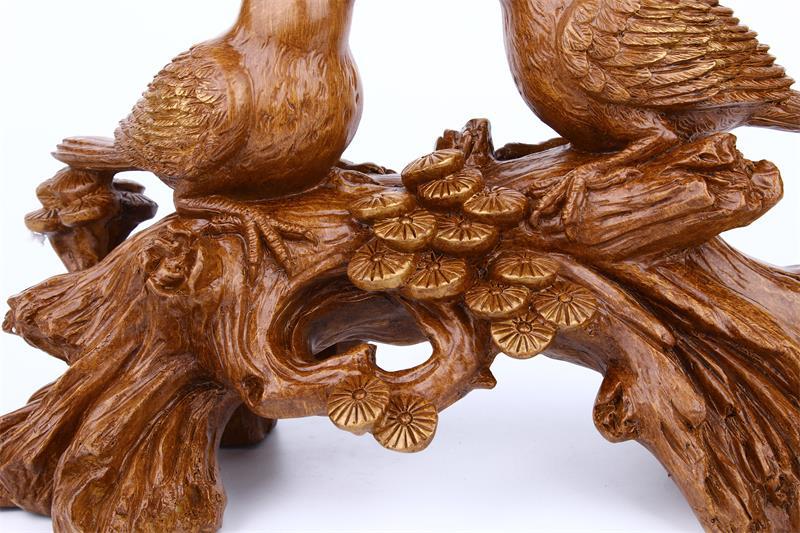 Resin Crafts Creative Wood Color Coupled Deer Couple Magpie Decoration Modern Living Room TV Cabinet Decorations