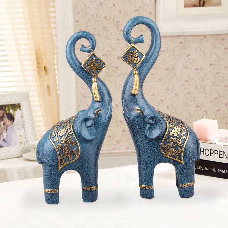 Resin Crafts Creative Wood Grain Happy Couple Elephant Decoration Living Room TV Cabinet Home Decoration Wedding Gift Resin Crafts Creative Wood Grain Happy Couple Elephant Decoration Living Room TV Cabinet Home Decoration Wedding Gift