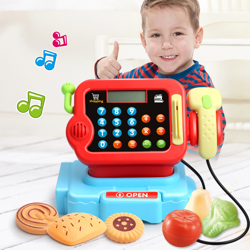 Children&#039;s Toys Shopping Simulation Supermarket Cash Register Combination Set Baby Educational Play House Toys