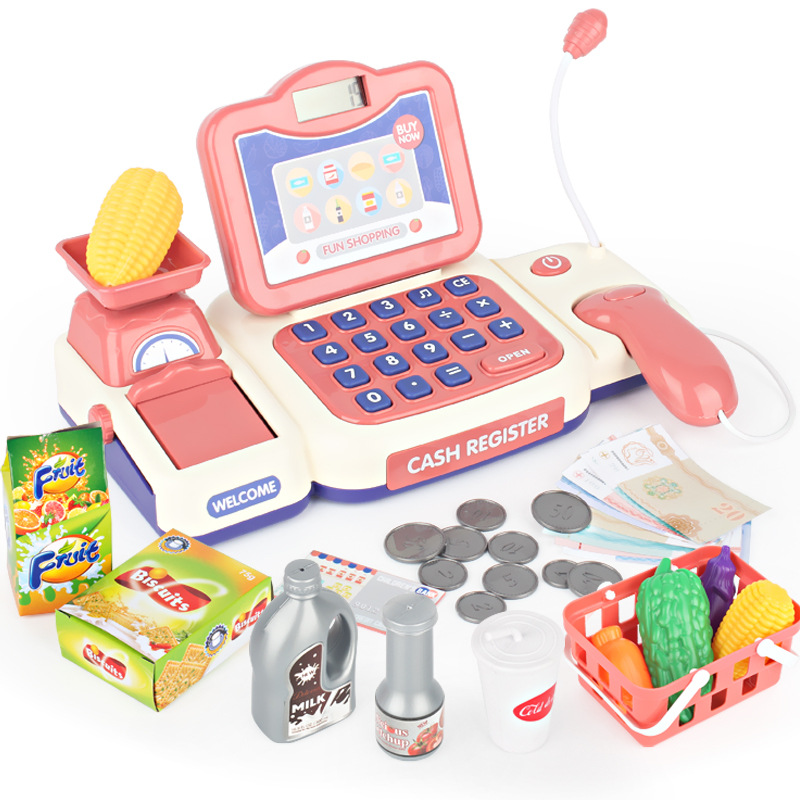 Cartoon Supermarket Cash Register Toy Girls Playing House Girls&#039; Birthday Gifts Baby Age of 3-5 4 Simulation Cash Register