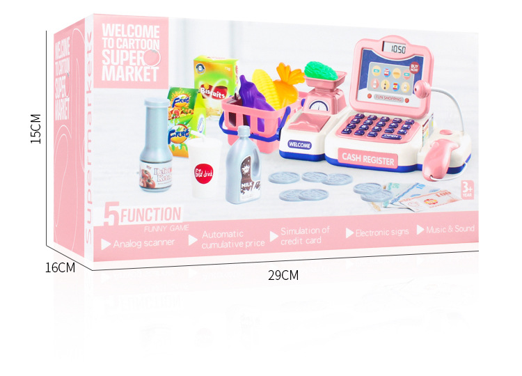 Cartoon Supermarket Cash Register Toy Girls Playing House Girls' Birthday Gifts Baby Age of 3-5 4 Simulation Cash Register Cartoon Supermarket Cash Register Toy Girls Playing House Girls' Birthday Gifts Baby Age of 3-5 4 Simulation Cash Register