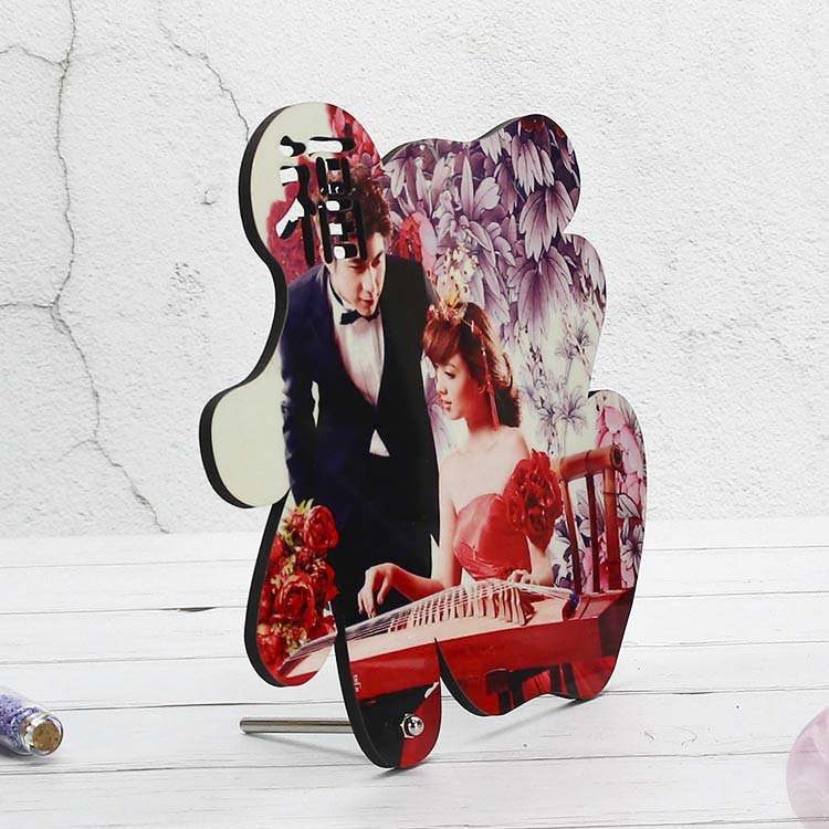 Heat transfer wooden rose set table office photo frame decoration of a bronzing crafts blank wood painting