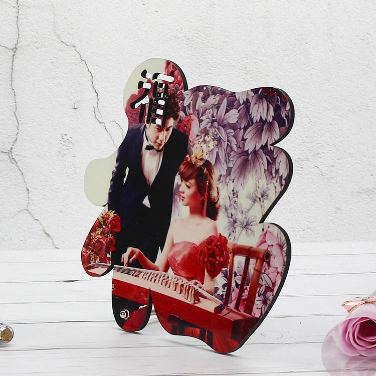 Heat transfer wooden rose set table office photo frame decoration of a bronzing crafts blank wood painting
