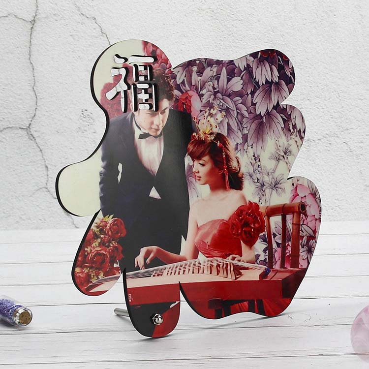 Heat transfer wooden rose set table office photo frame decoration of a bronzing crafts blank wood painting