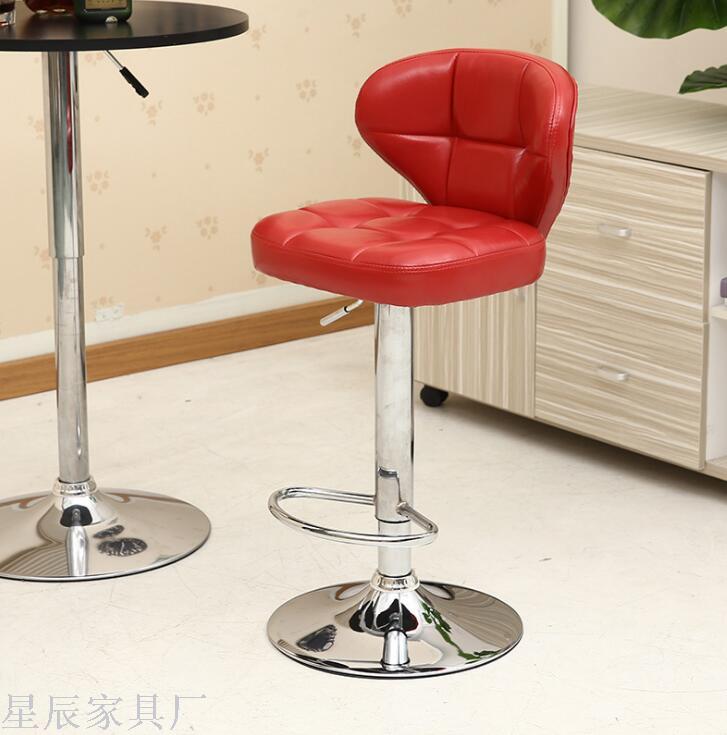 Pu Bar Chair European Style Bar Stool Lifting Rotating Wine Bar Chair Sub Cash Register High Stool Home Beauty Front Desk Back Stool