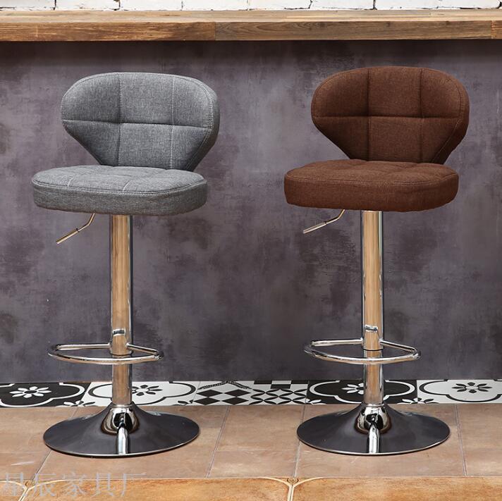 Pu Bar Chair European Style Bar Stool Lifting Rotating Wine Bar Chair Sub Cash Register High Stool Home Beauty Front Desk Back Stool