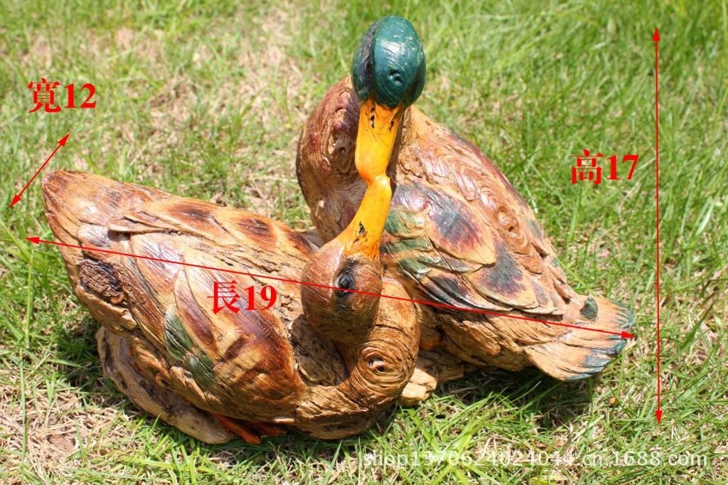 Crafts Gift Couple Home Decoration Office Decoration Wedding Favors Rural Pastoral Style Imitation Wood Mandarin Duck
