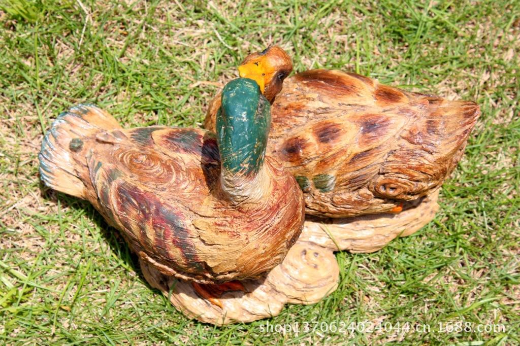 Crafts Gift Couple Home Decoration Office Decoration Wedding Favors Rural Pastoral Style Imitation Wood Mandarin Duck
