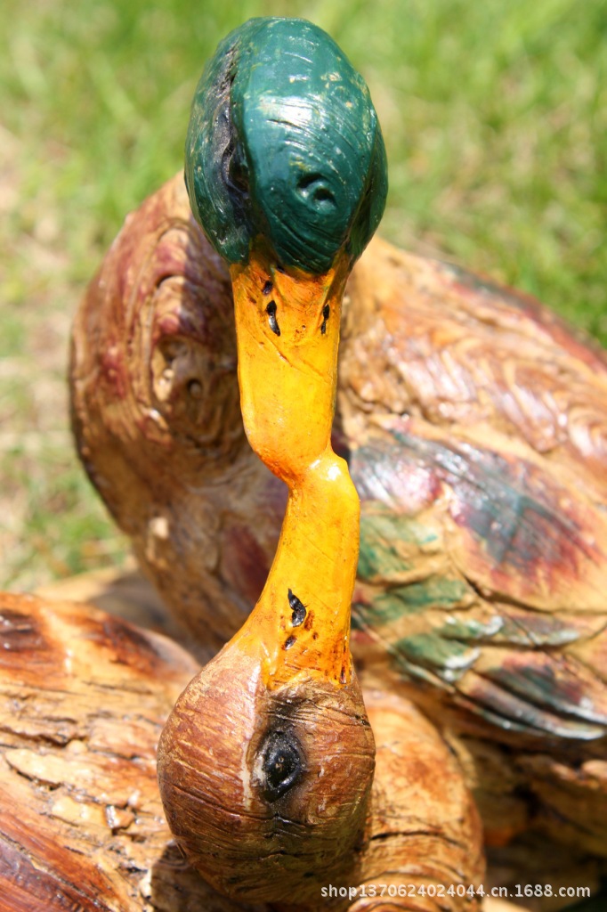 Crafts Gift Couple Home Decoration Office Decoration Wedding Favors Rural Pastoral Style Imitation Wood Mandarin Duck