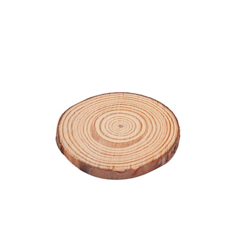 Factory Direct Sales Wood Piece Handmade Annual Ring DIY Wood Piece Christmas Decorative Crafts round Wood Piece Wholesale and Retail