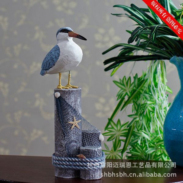 Sea Bird Mediterranean Home Decoration Wooden Crafts Wood Decoration MA10800